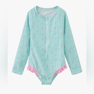 Girls Rash Guard Shirts Long Sleeve Swimsuits